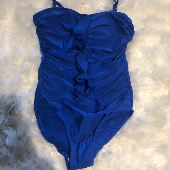 Royal Blue Ruffle Swimsuit - Picture 1 of 1